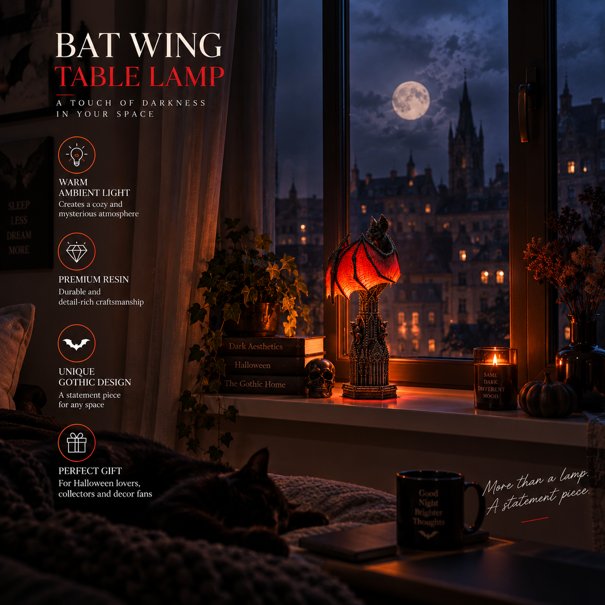Bat Halloween Lamp By Alfero