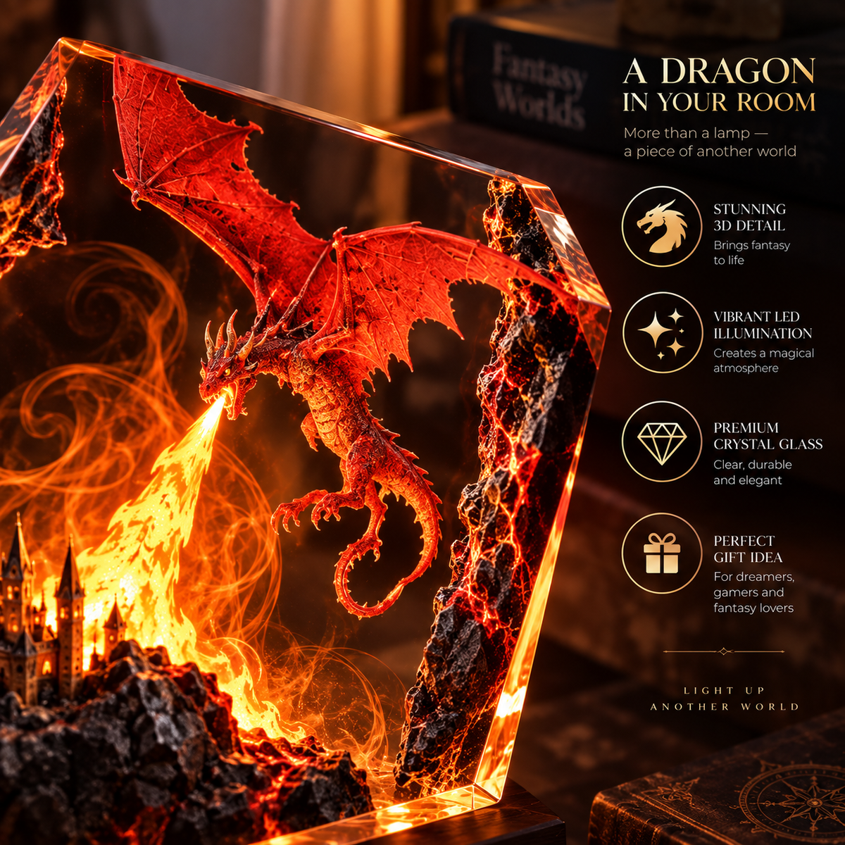 Fire Dragon Halloween Lamp By Alfero