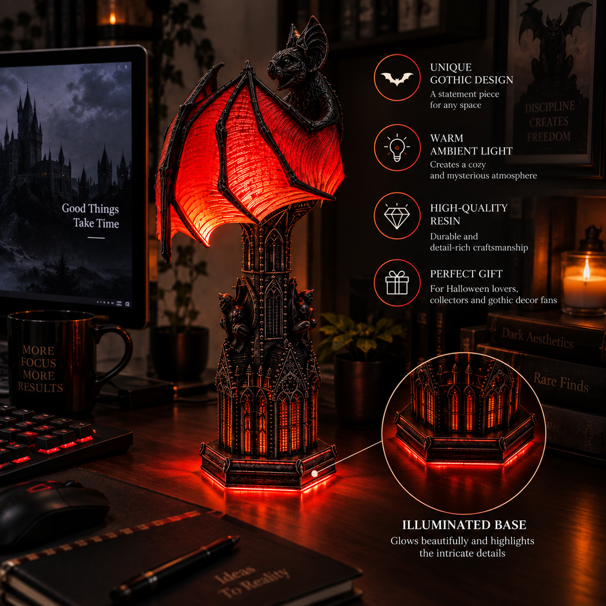 Bat Halloween Lamp By Alfero