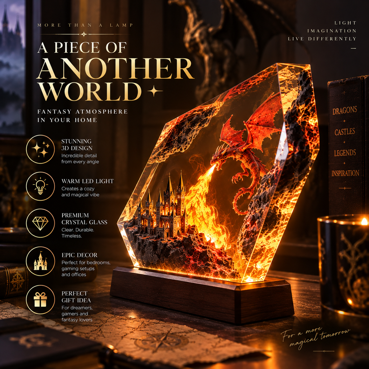 Fire Dragon Halloween Lamp By Alfero
