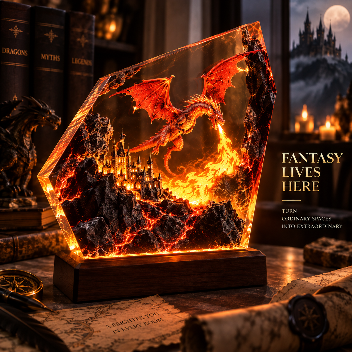 Fire Dragon Halloween Lamp By Alfero