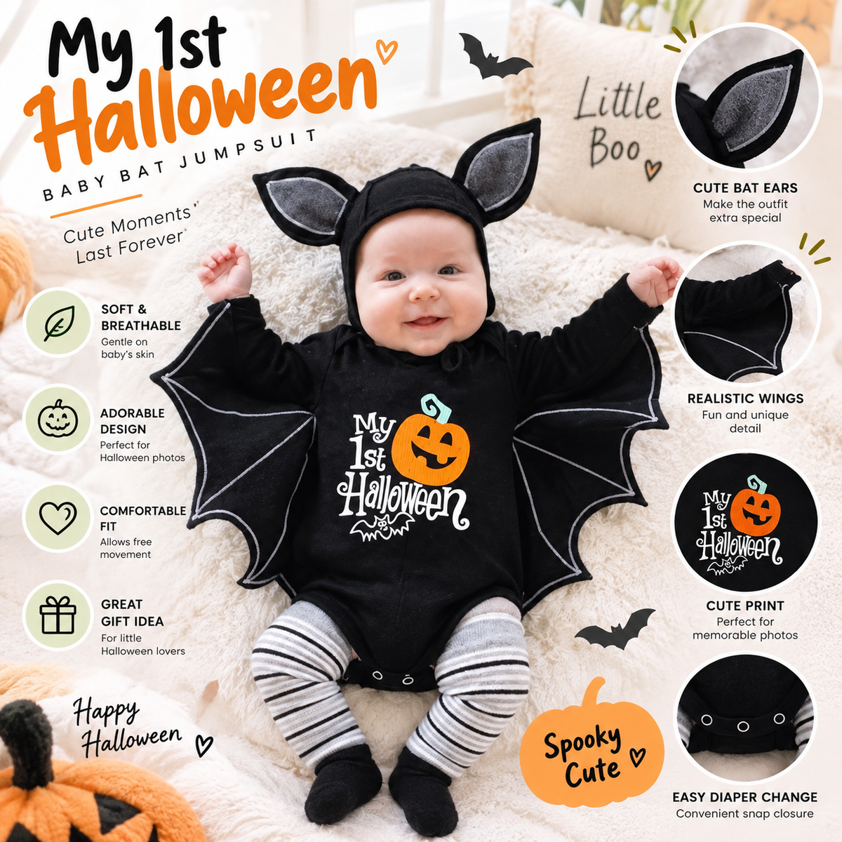 Baby Halloween Bat Costume By Alfero